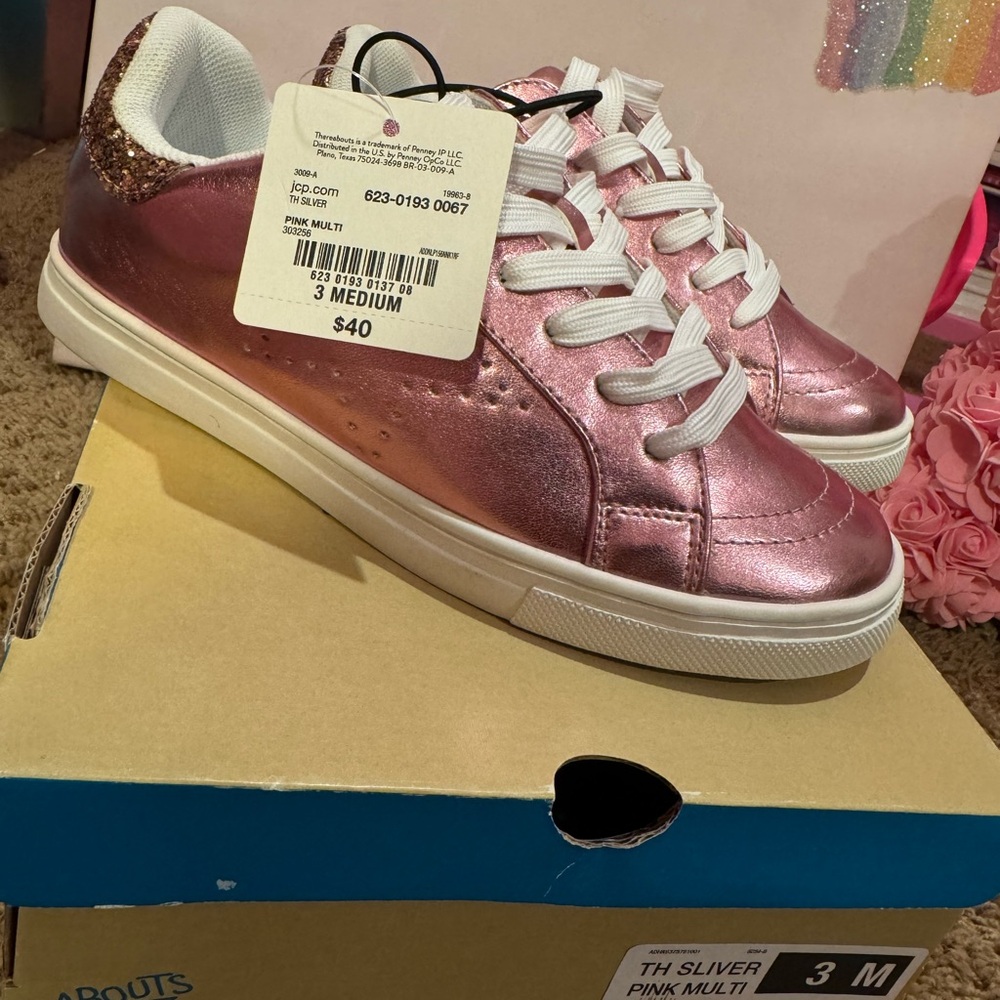 Thereabouts Kids Metallic Pink Sneakers